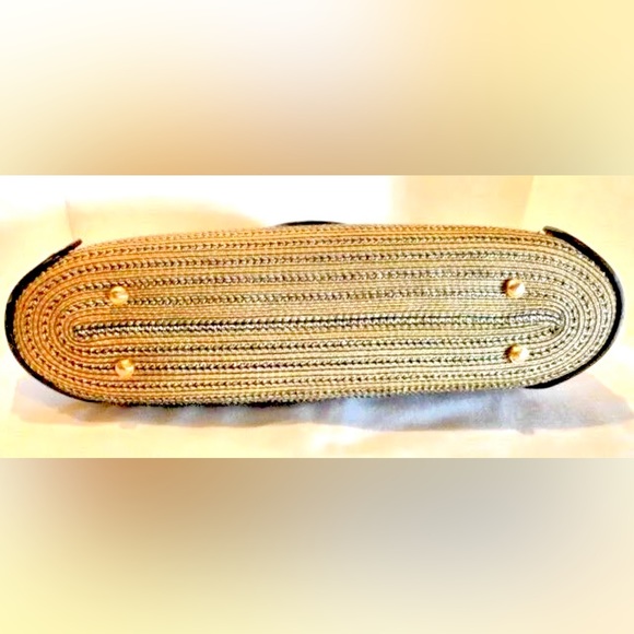 Eric Javits Squishee Metallic Gold/Tan/Blk Satchel &Patent Leather-Excel Cond - Picture 3 of 12